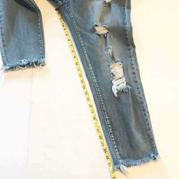 RISEN Distressed Skinny Ankle Raw Hem Ripped Plus Size Jeans Womens 2XL 18 - Picture 10 of 11